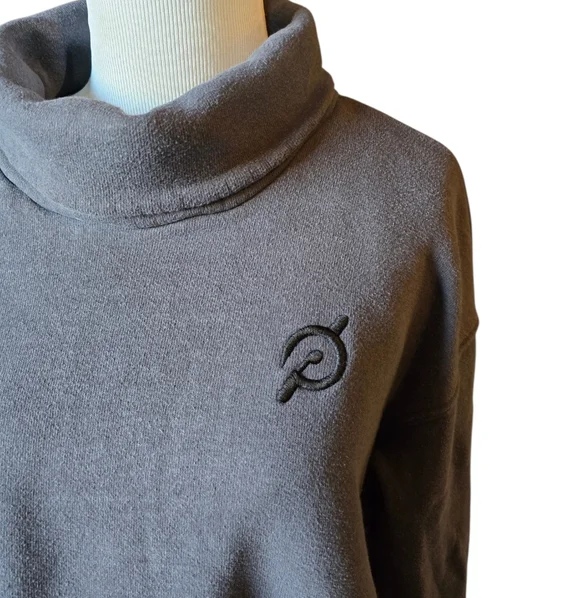 Peloton Sweatshirt Women's Medium Gray Grey Funnel Neck Pullover - Picture 4 of 7